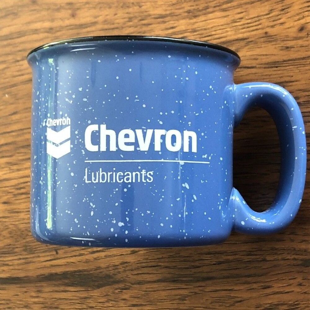 Chevron Lubricants Coffee Mug Cup Advertisement Logo